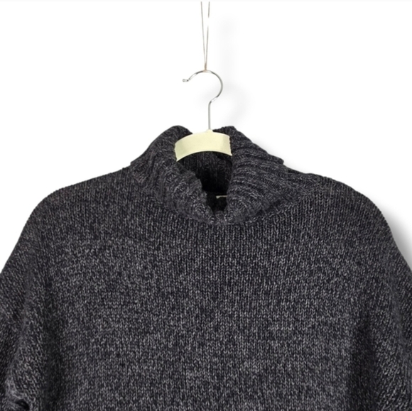 Marine Layer Turtleneck Sweater Hi Lo Hem Grey Black Fleck Oversize Womens Small - Picture 4 of 15
